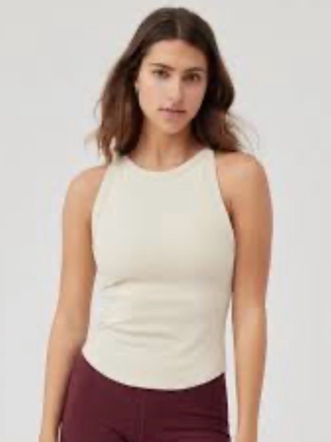 Outdoor Voices White Scoop Ribbed Tank